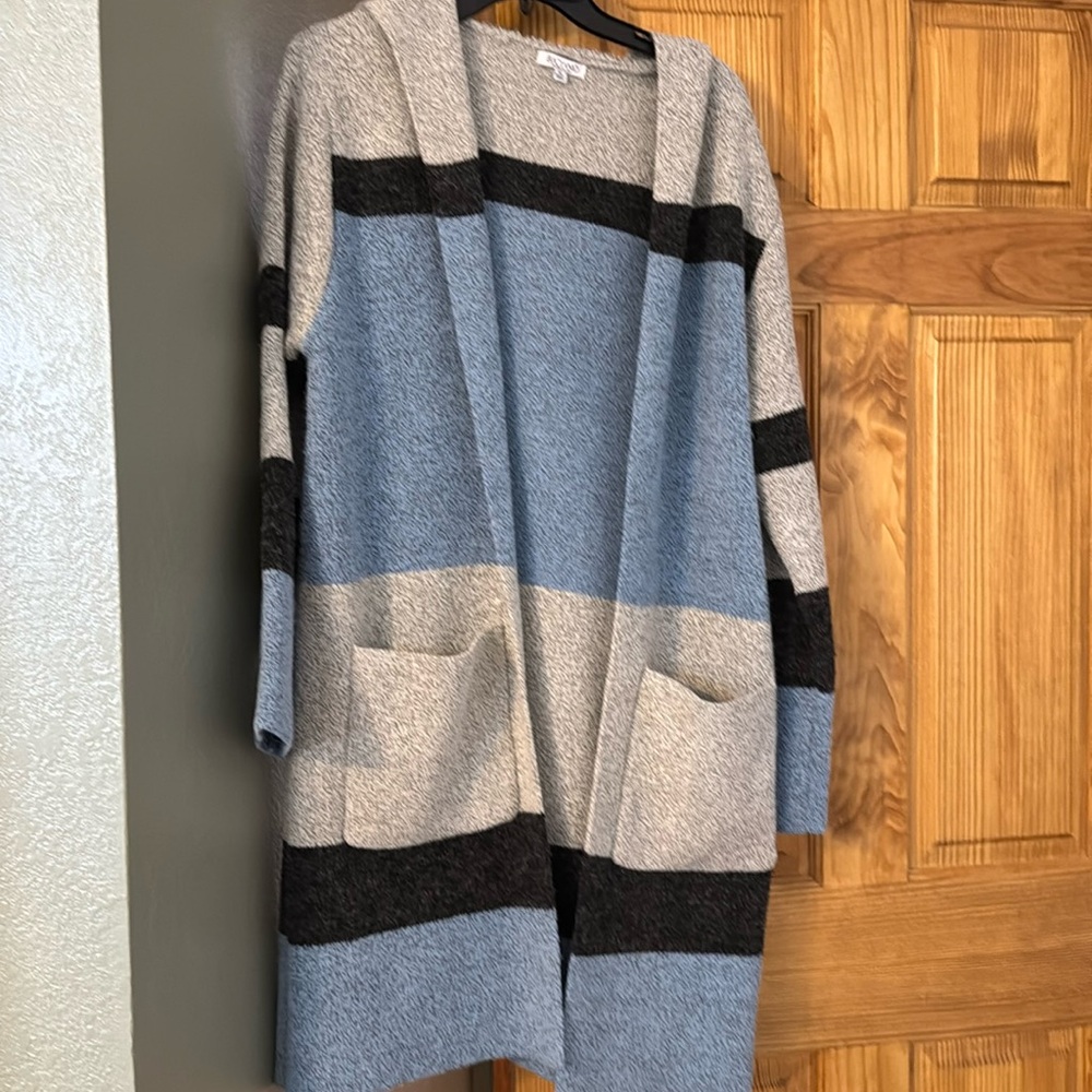 Sweater coat with hood